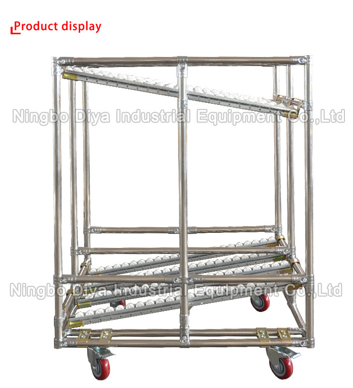 Yellow Lean Pipe Sliding Roller Track For Sliding Shelf System Conveyor