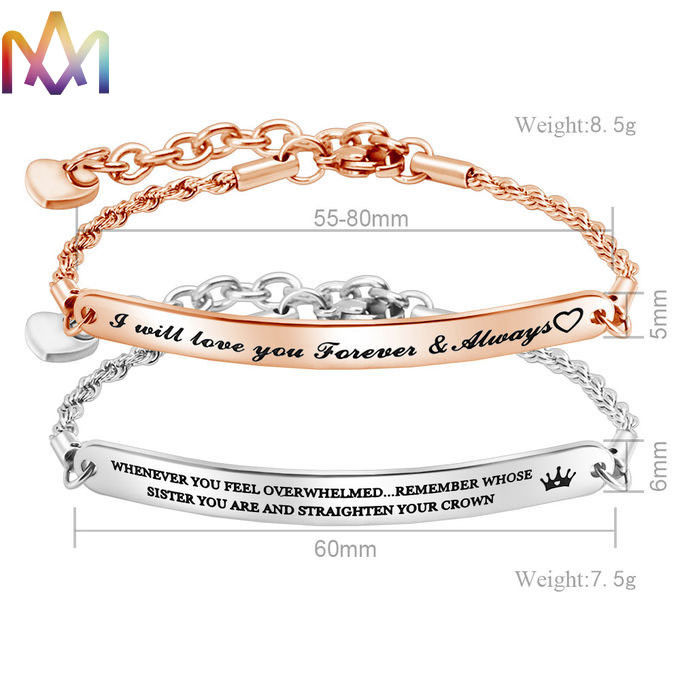 ODM Supported SS304 Custom Engraved Womens Bracelet