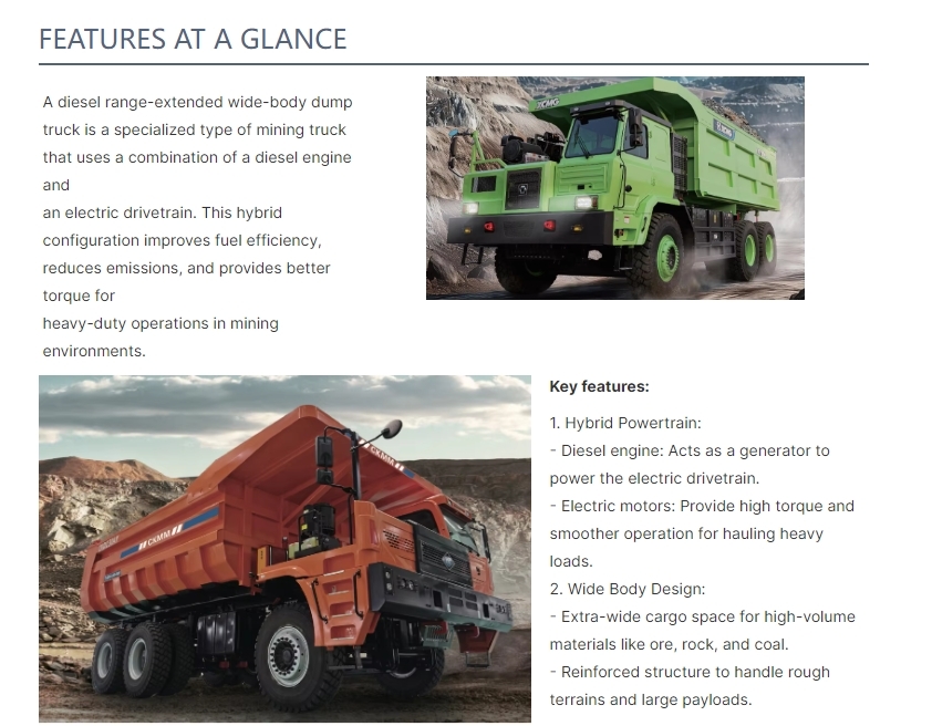 ELECTRIC WIDE BODY MINING DUMP TRUCK FOR SALE