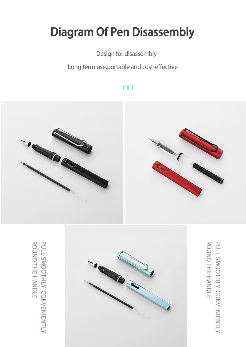 Plastic Student Exam Fountain Pen Colorful 0.5mm Business Advertising Neutral Pen