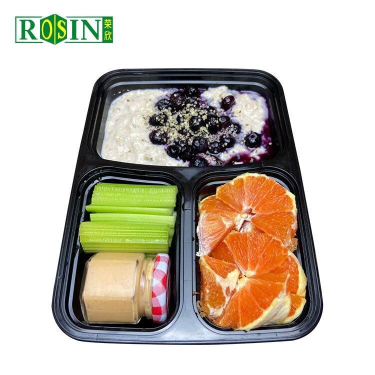Square 3 Compartment Takeaway Food Container 1000ml Disposable Takeaway Containers