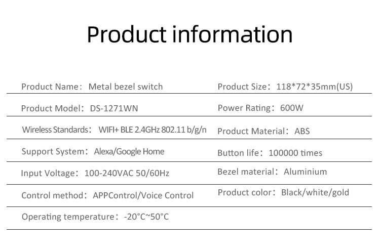 Tuya Smart Wifi Switch For Us Standard 2 Gang Metal Bezel App Remote Schedule Voice Control