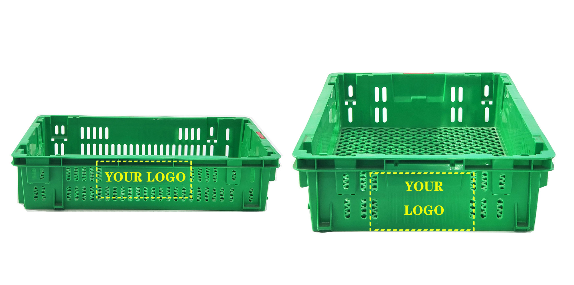 Mesh Nestable Crate Plastic Turnover Boxes Stackable Storage Fruits Crate