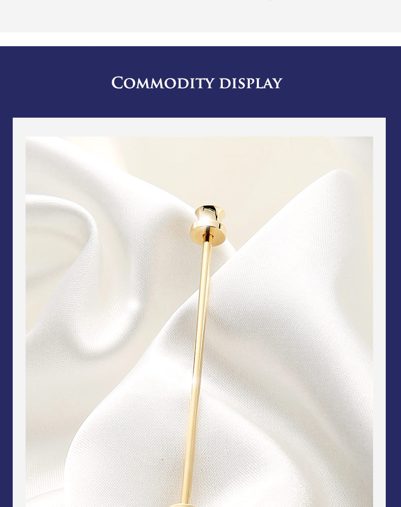Average Yellow Custom Metal Accessories Collar Pin for Luxury Men's Suit Collection