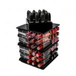 84 Holder Spinning Lipstick Tower , Rotating Acrylic Lipstick Display Stand