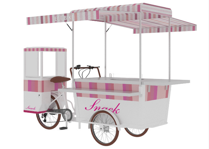 Aluminium Alloy Framed Mobile Snack Cart Electric 350w Rear Wheel Motor