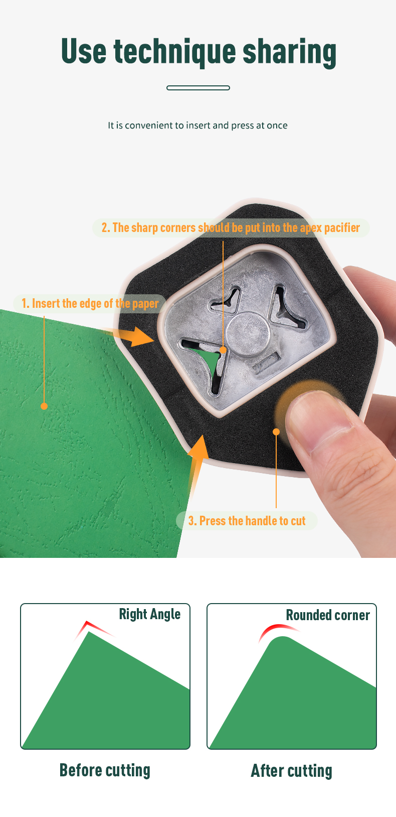 Customized Colorful Mini Paper Corner Hole Punch 3 in 1 for DIY Scrapbook Embellishments