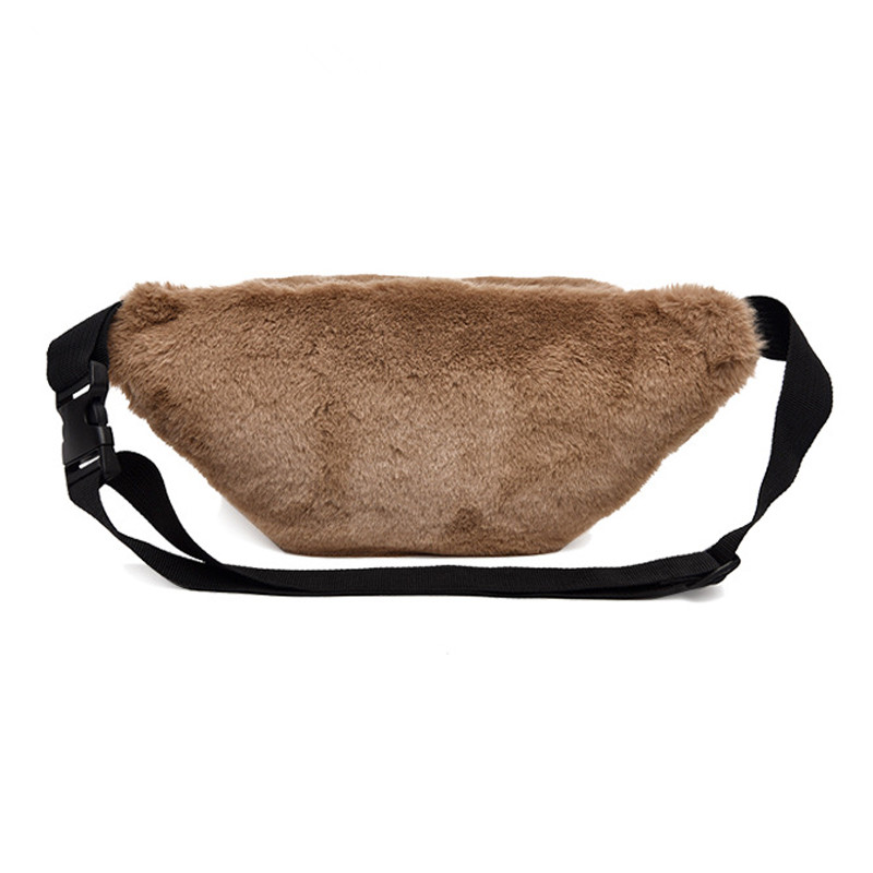 Factory Price Faux Rabbit Fur Waist Bag Winter Bum Bag Female Travel Bum Hip Coins Phone Pouch Casual Chest Bag