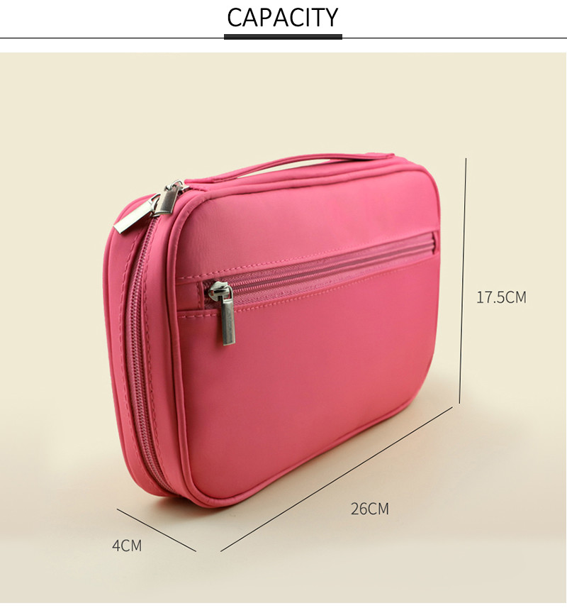 Simple Style Plain Pure Color Ladies Large Toiletry Bags