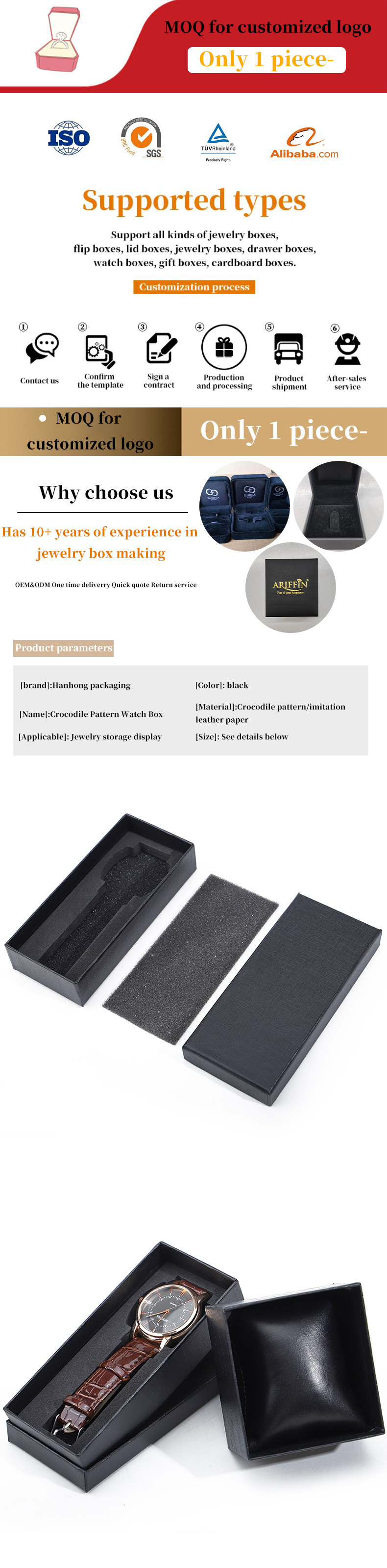 Linen Texture Noble Soft PU Leather Watch Packaging Case Luxury Storage Box