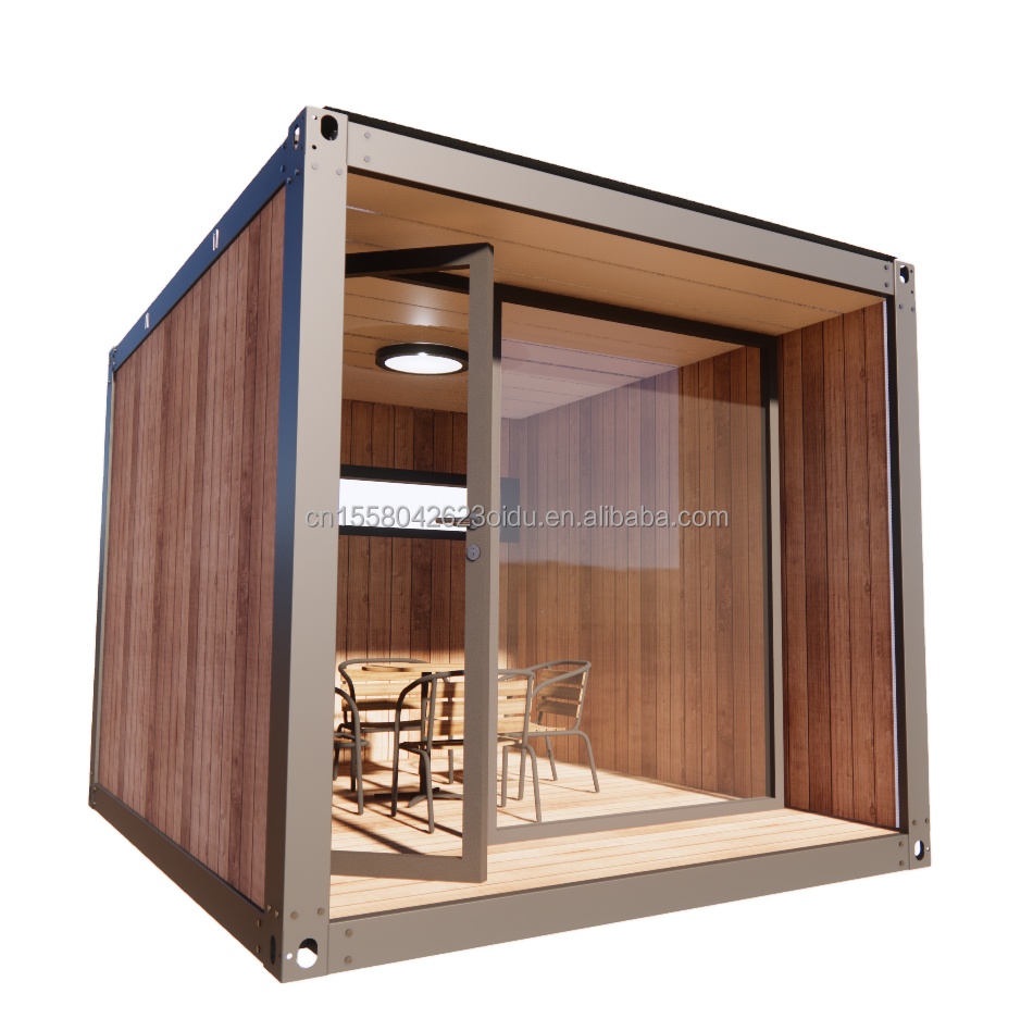 10ft Mini Prefab Modular Mobile Shipping Container Small Size Office House with 50/75/100mm Wave Sandwich Panel Walls
