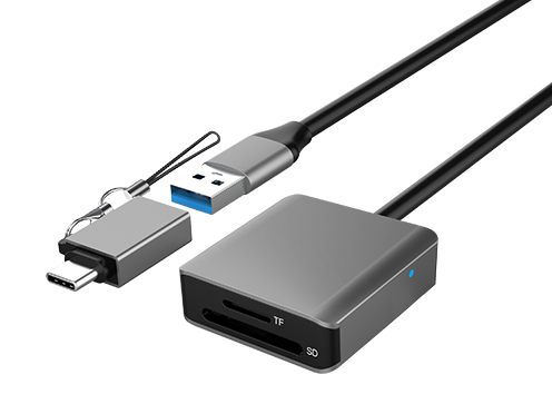 USB 3.0 And USB Type C OTG Card Reader With 20CM USB A Extension Cable