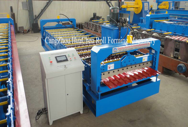 Steel Silo PPGI Corrugated Roll Forming Machine For 0.7mm Roof Sheet