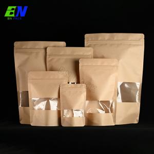 Buy cheap Kraft Paper Food Packaging Pouch No Printing Stock Pouch With Window product