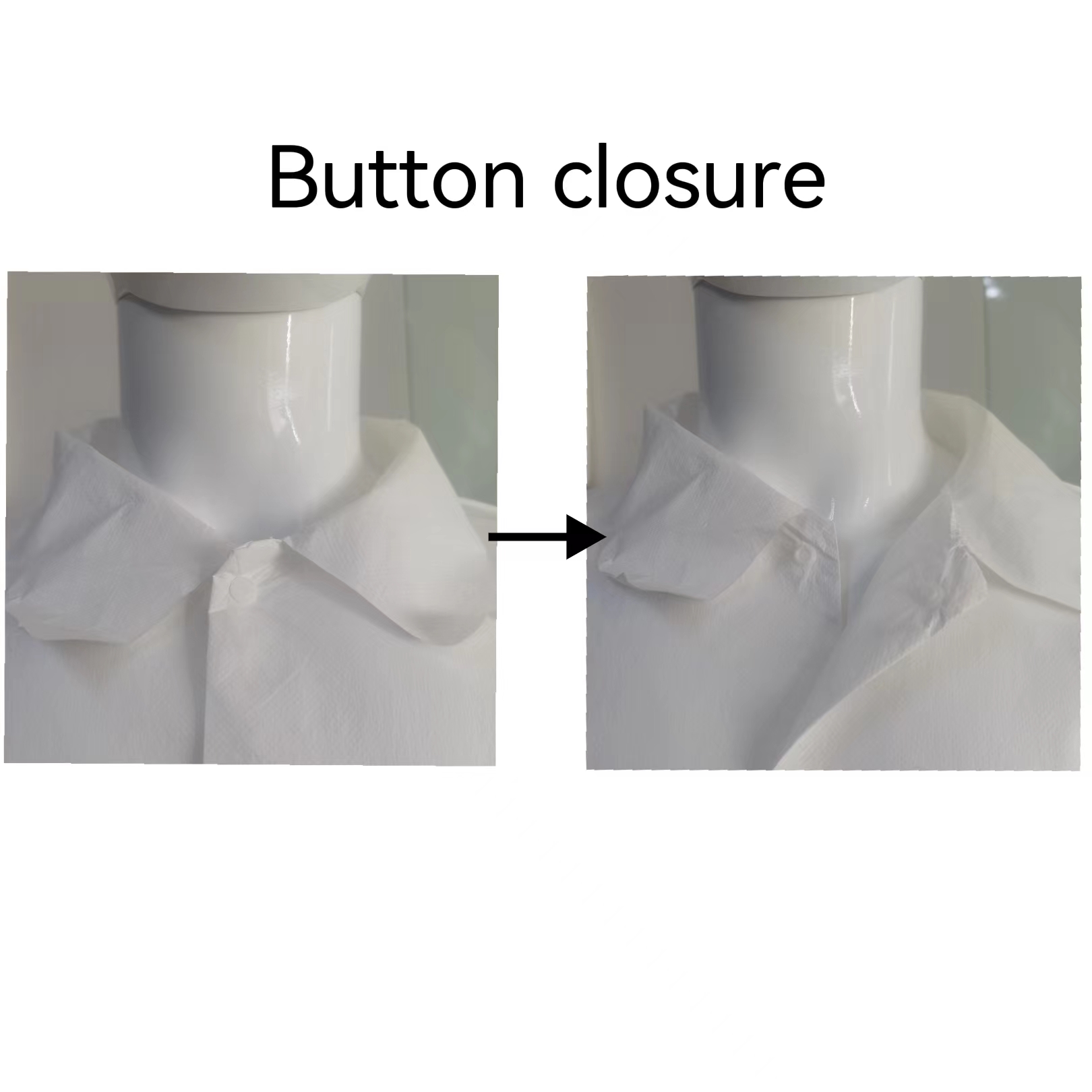 White Microporous Waterproof Dustproof Unisex Uniform Lab Coat with Elastic Wrists Cuffs