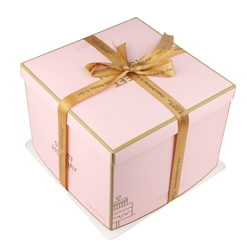 Custom Food Packaging Box Paperboard CMYK/Pantone Printing 4 6 8 12 Inch Birthday Party Cake Boxes Manufacturers