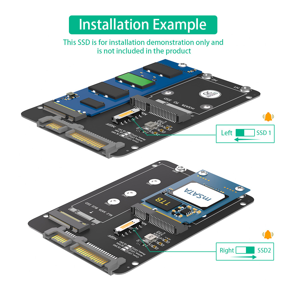 M.2 NGFF Key B & MSATA SSD To SATA3 Adapter Wireless Card