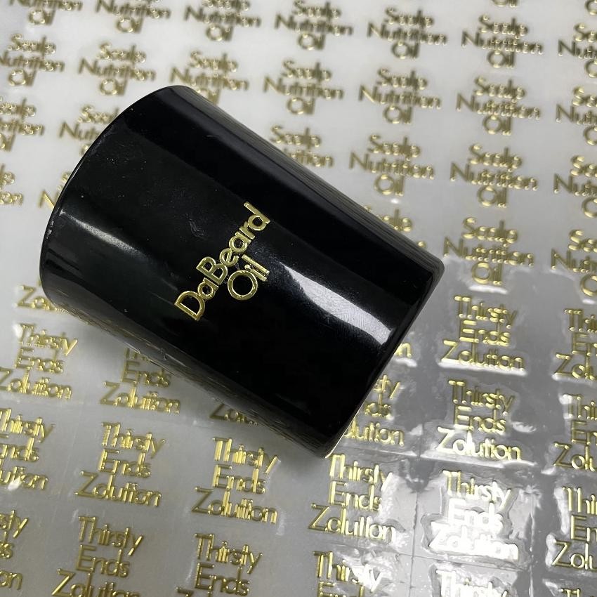 New Trend Embossed Sticker Matte Black Embossed Sticker Labels for Candle Perfume