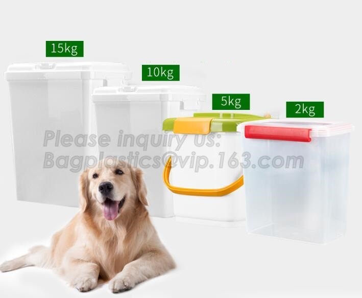 Dog Food Storage Container Large Airtight PET Food Container Measuring Cup 19lb/33qt Plastic Cat Dog Treat Containe