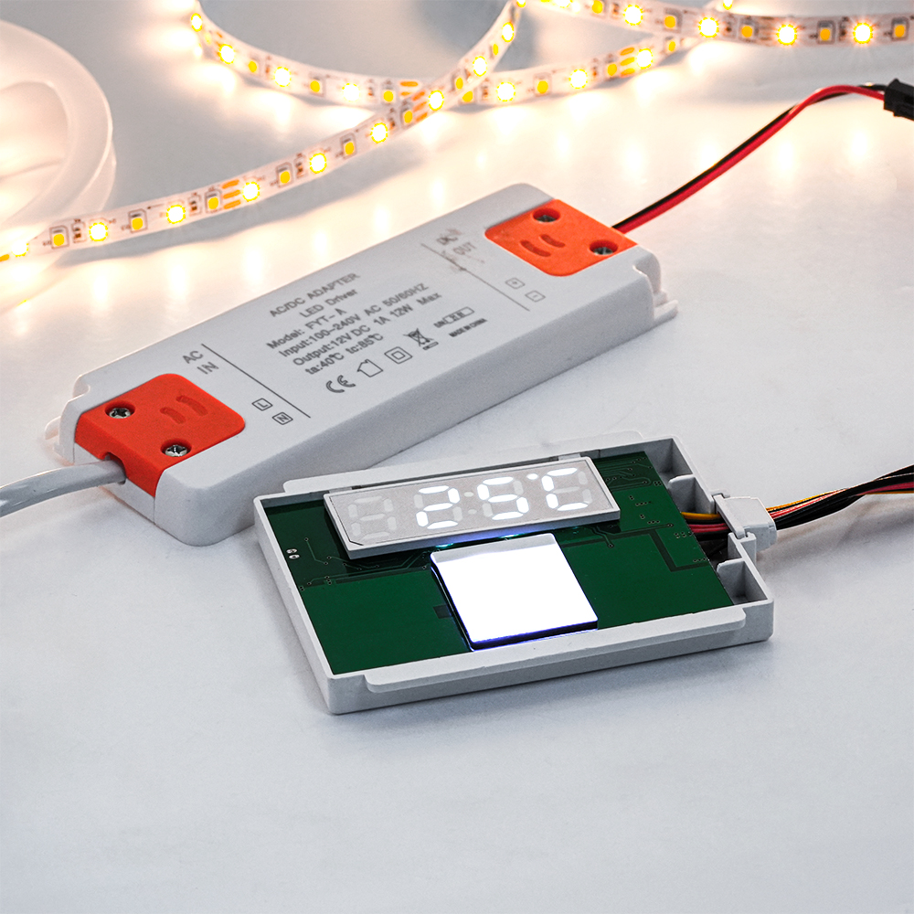 DC12V SL Split Single Button Single Color Touch Sensor Switch Radar Time Temperature Display Screen with Bracket Smart Mirrors 12W 24W Voltage