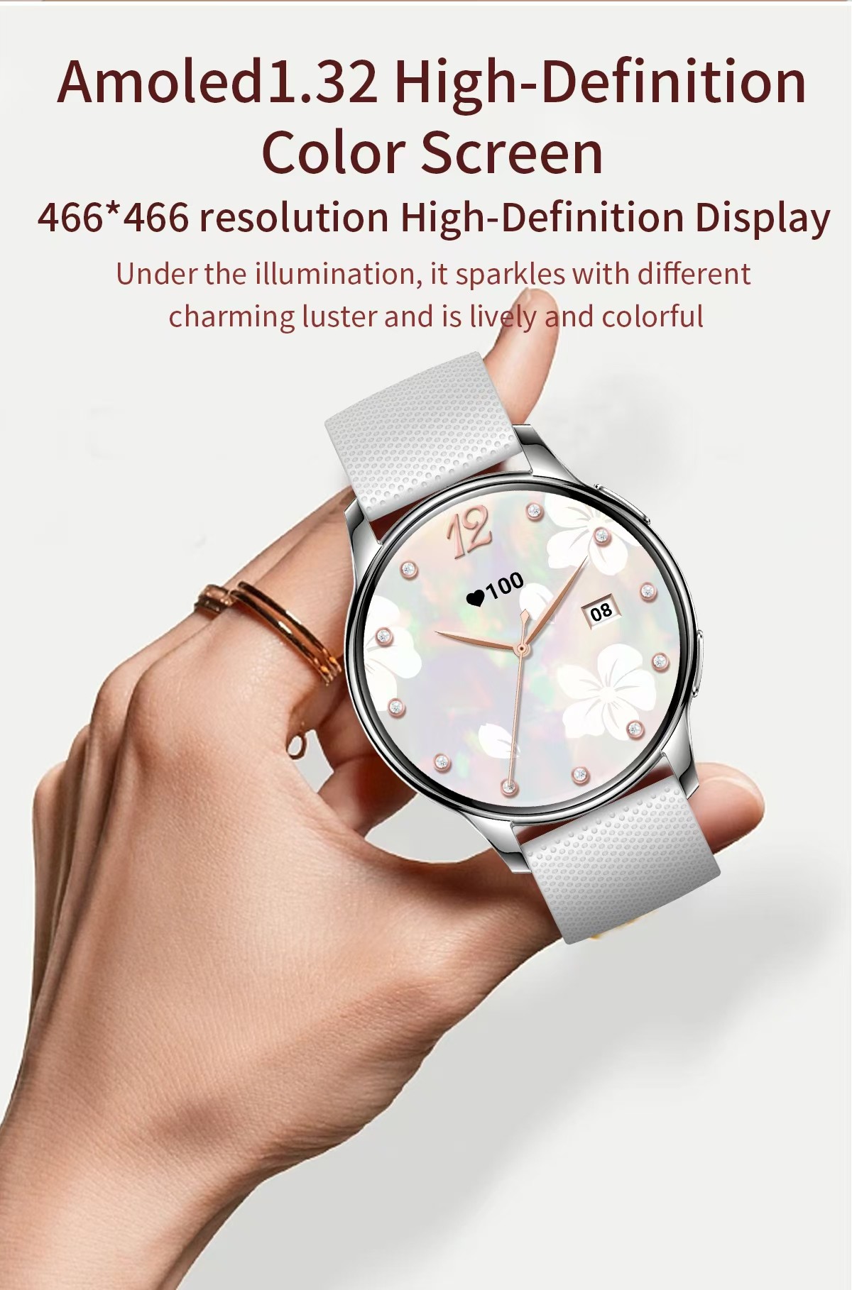 Y11 Women Smart Watch Luxury 1.32" Amoled Screen Smartwatch BT Call