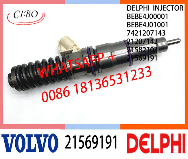 Fuel Diesel Injector 21569191 BEBE4J00001 BEBE4J01001 21207143 21582103 7421207143 E3.18 for VOL MD11 EURO 5 HIGH POWE