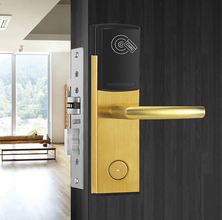 77mm Swipe Card Door Lock Access ODM Security Electronic Smart Lock