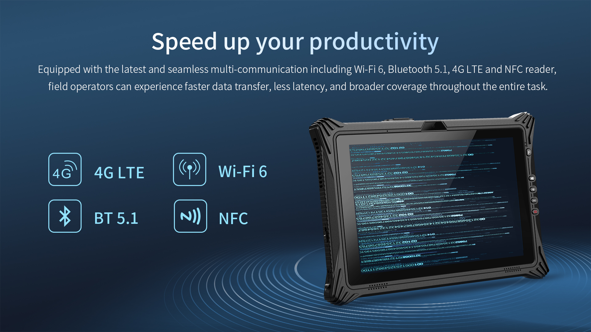 EM-I10A 10-Inch Rugged Tablet with Sunlight Readable Matte Screen and USB Type C Drive Interface