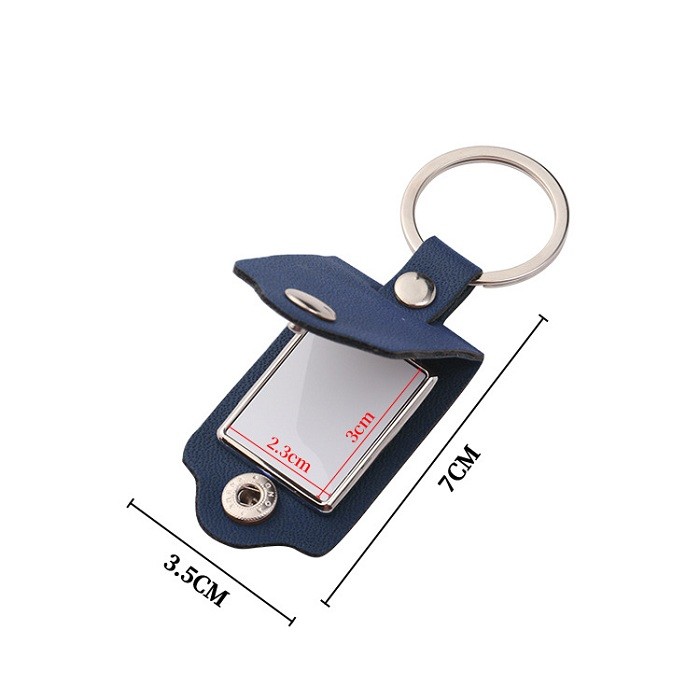 Custom Blank Sublimation Leather Photoframe Keychain Multifunctional DIY Leather Keyrings Photo Hanging Ornaments