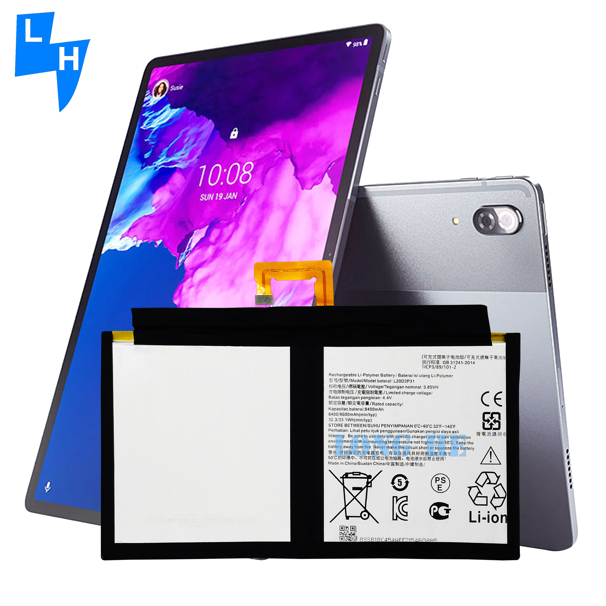 Stock Rechargeable 8600mAh Battery For Lenovo L20D2P31 TAB P11 Pro Smart Tab L20D2P31Tablet Battery