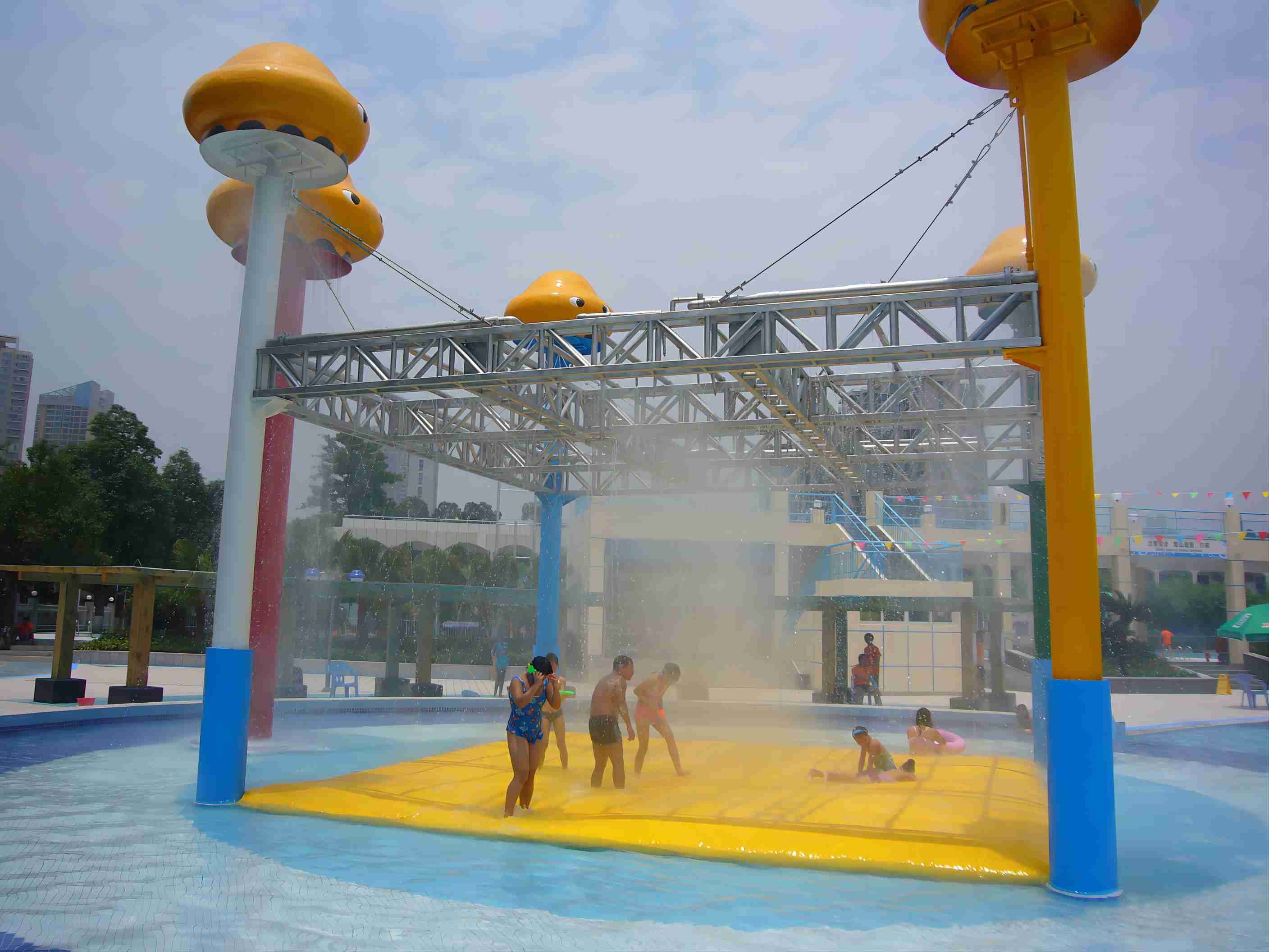 Jellyfish World Steel Large Aqua Play Water Park Equipment Aquatic Play Structures