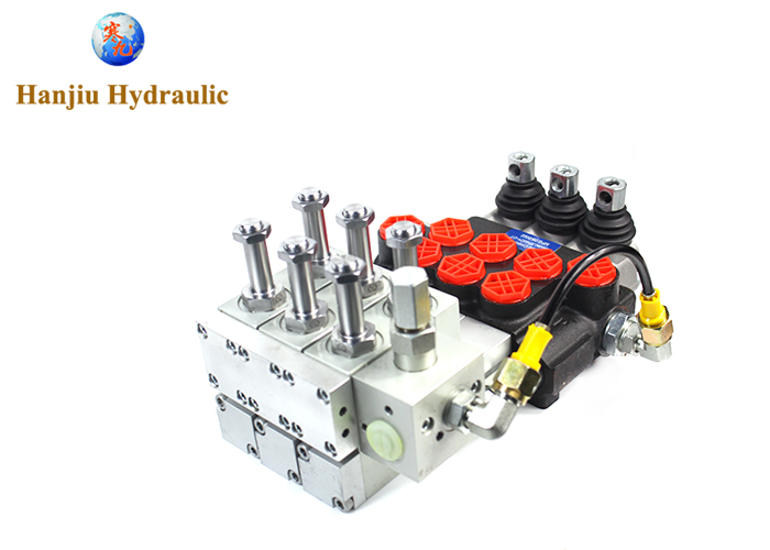 Electric 11gpm Hydraulic Directional Valve 12v Sae Ports 3 Spools Manual Control