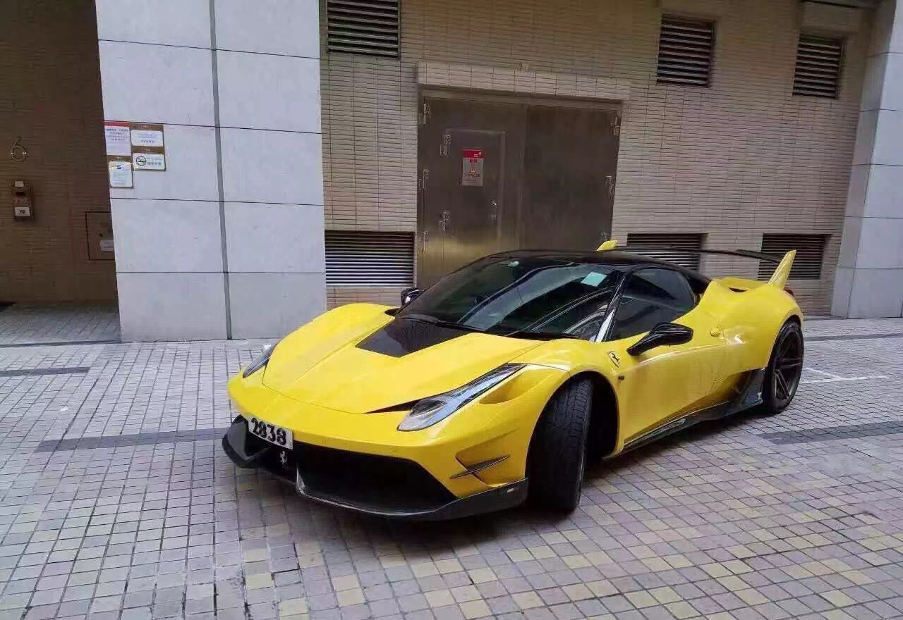 Auto Parts ForFerrari 458 Body Kit 458 Upgraded Misha Style Front and Rear Bumper Side Skirt Hood Spoiler Body Kit