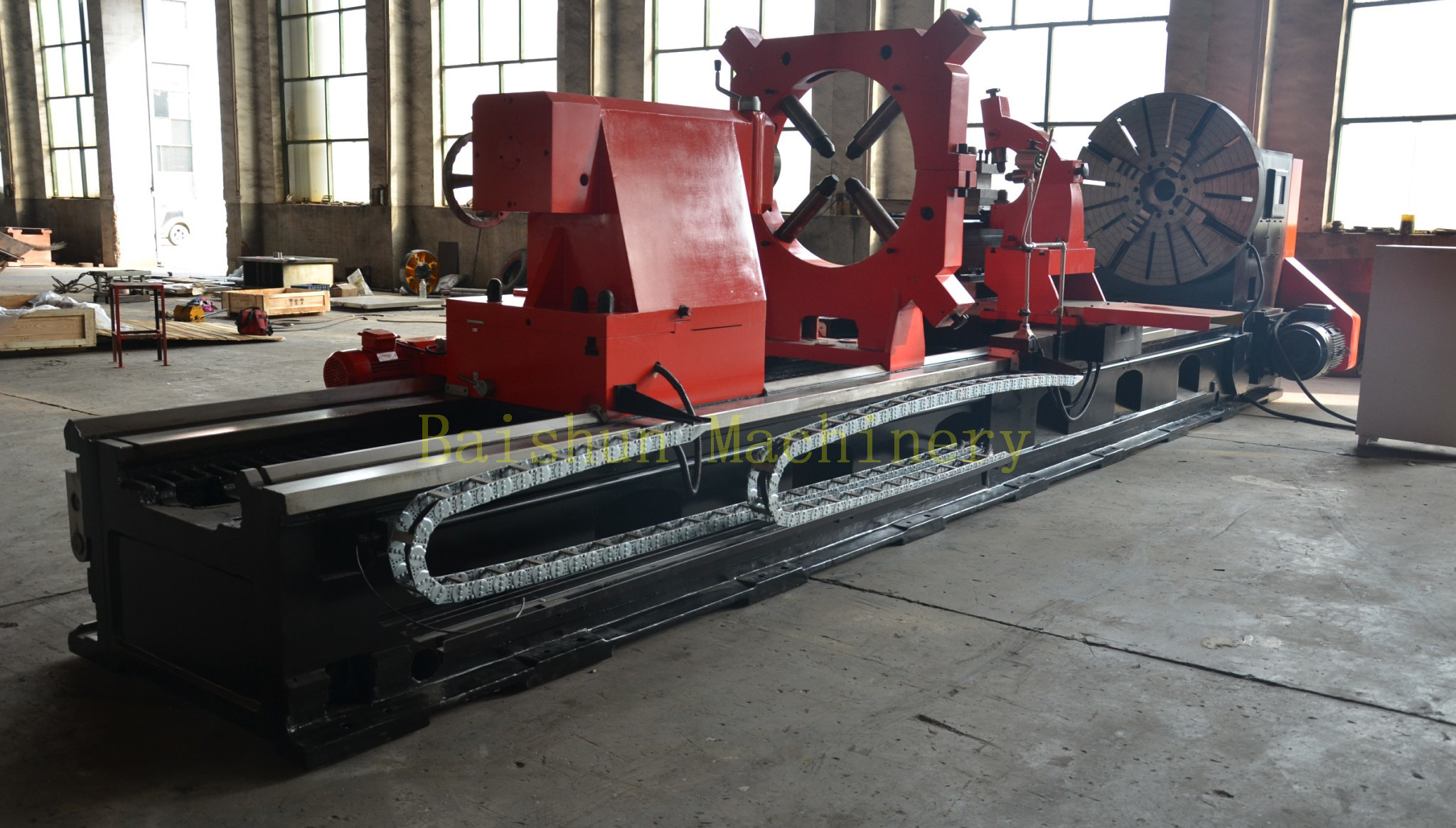 Metal Large Horizontal Lathe Machine Integrally Cast Lathe Bed Structure