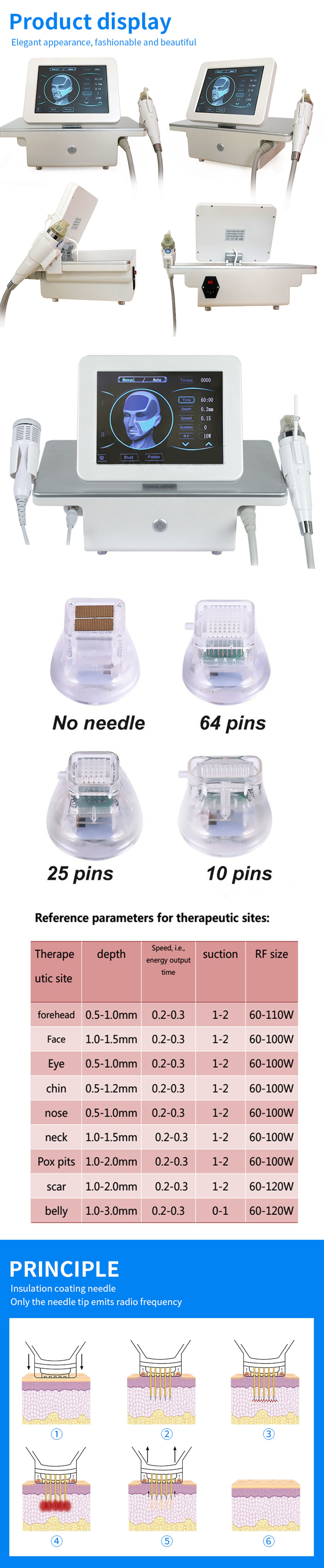 Gold Mic-Needle Beauty Device Acne WrinkleTreatment Wrinkle Removal Skin Rejuvenation Treat Beauty-Machine
