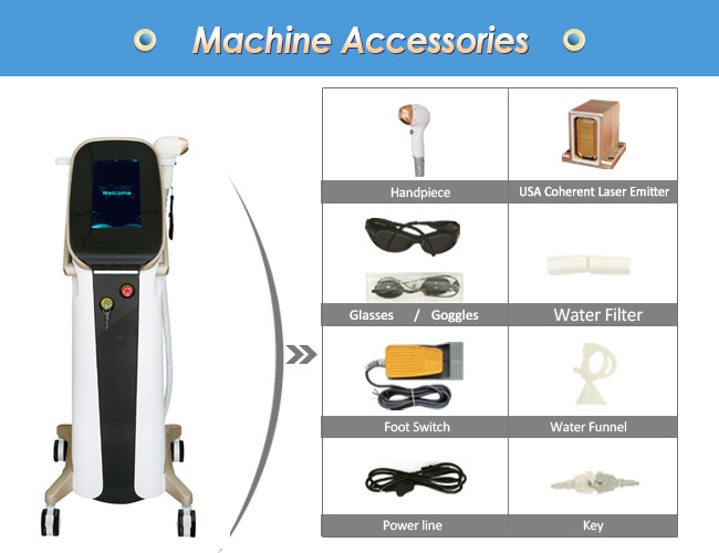 ABS Shell 1kw Fda Approved 808 Diode Laser Hair Removal 4K Screen