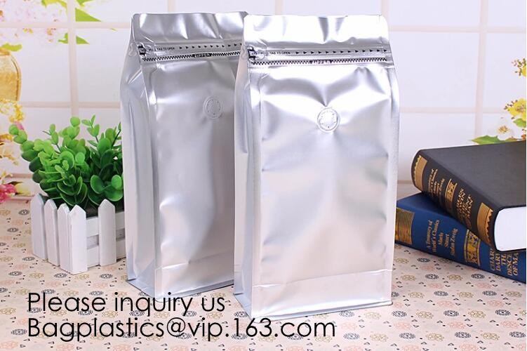 Coffee bean bag air valve kraft paper octagonal sealing aluminum foil self-supporting k bag custom coffee packagin