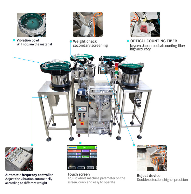 Furniture Fasteners Nuts Screw Counting And Packing Machine CE