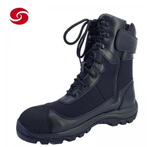 Buy cheap Black Leather Combat Tactical Military Army Police Outdoor Travel Training Boots product