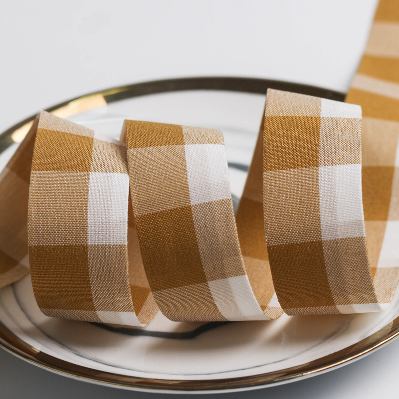Black And White Checkered Wired Ribbon 7mm-40mm Polyester Ribbon Roll