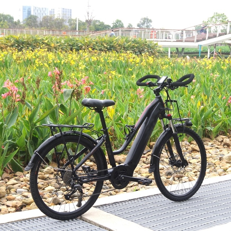 26 Inch Mid Drive Electric Bike 250W Hydraulic Disc Brake Bicycle For Adult