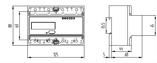 Three phase din rail m-bus active and reactive infrared kwh energy meter with CT