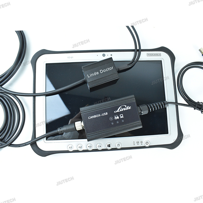 Forklift diagnosis scanner for linde canbox doctor with FZ G1 tablet linde pathfinder diagnostic software Linde forklift