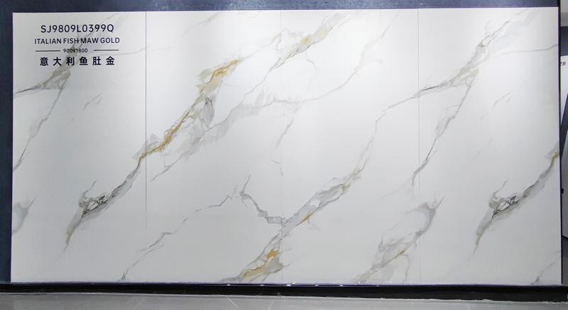 Wear-Resistant Polished Glazed Porcelain Tile Carrara Indoor Floor Decorative Tile 900x1800x9mm For Interior And Kitchen