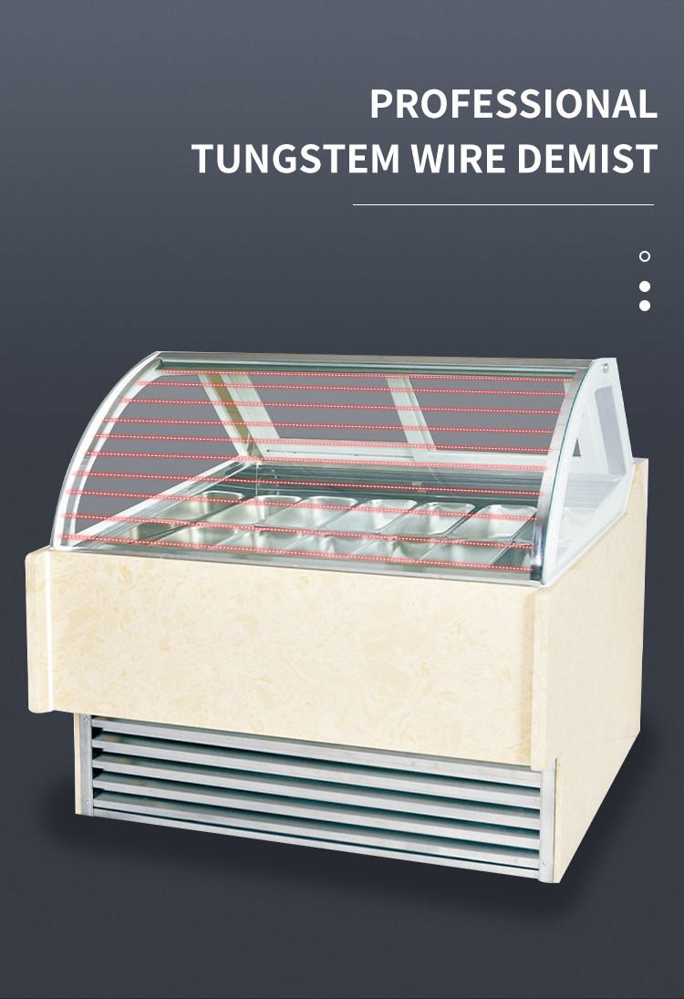 Commercial Ice Cream Display Unit 50-60hz Gelato Dipping Cabinet