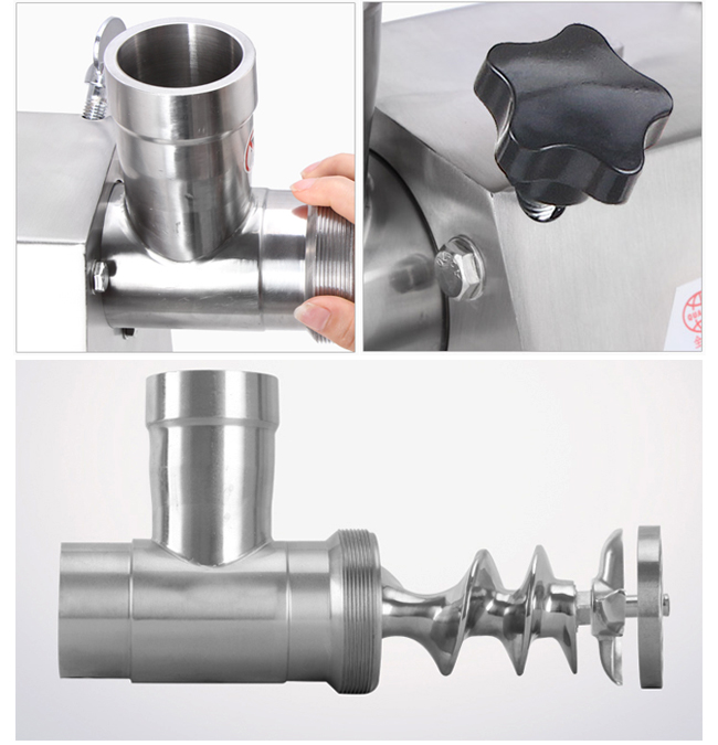 150KG/h Food Processing Equipments Electric Half Stainless Steel Meat Grinder With Sausage Tube