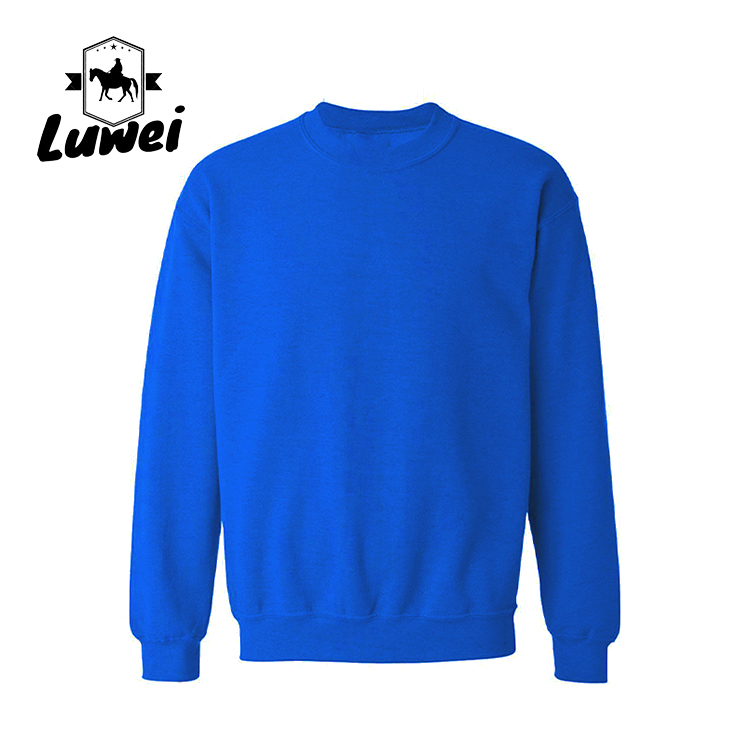 Organic Embroidery Oversize Oem Clothing 80% Cotton 20% Polyester Long Sleeve Solid Color Man Pullover Round Neck Blank Hoodie