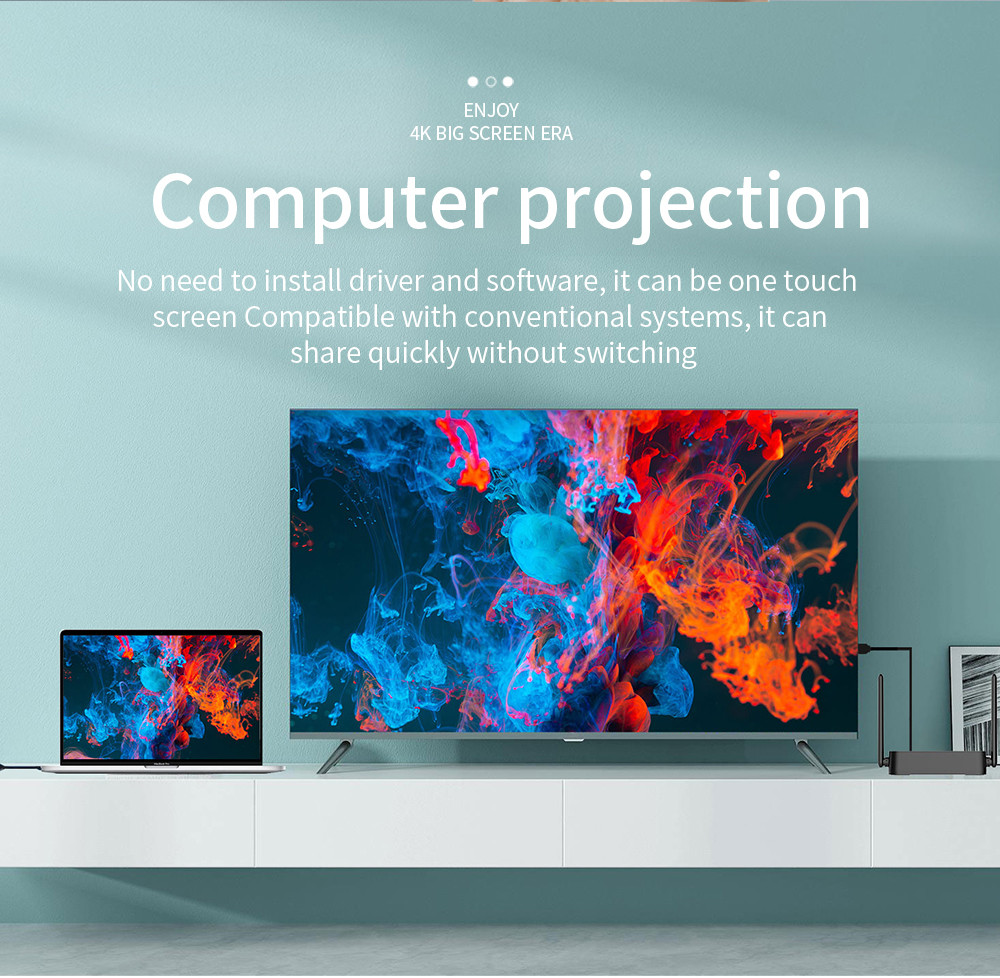 Dual Screen 4K Wireless Presentation System Airplay Miracast