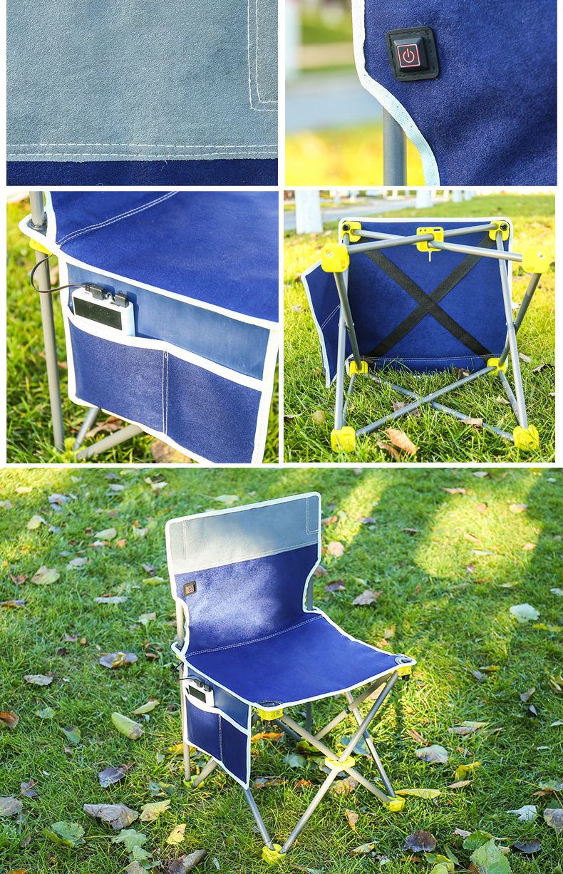 Outdoor Heated Fishing Chair Camping Heated Chair Folding Chair