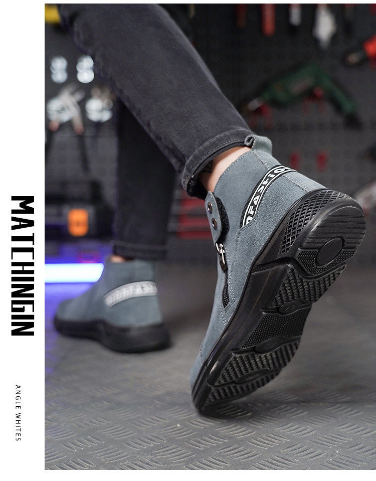 Rubber Sole Safety Shoes for Unisex Suede Work Boots in Industrial Settings